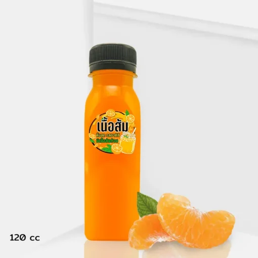 น้ำส้มคั้นสด(ผสมเนื้อแกะก้อน)120cc
